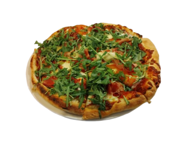 Pizza cu ciolan şi rucola